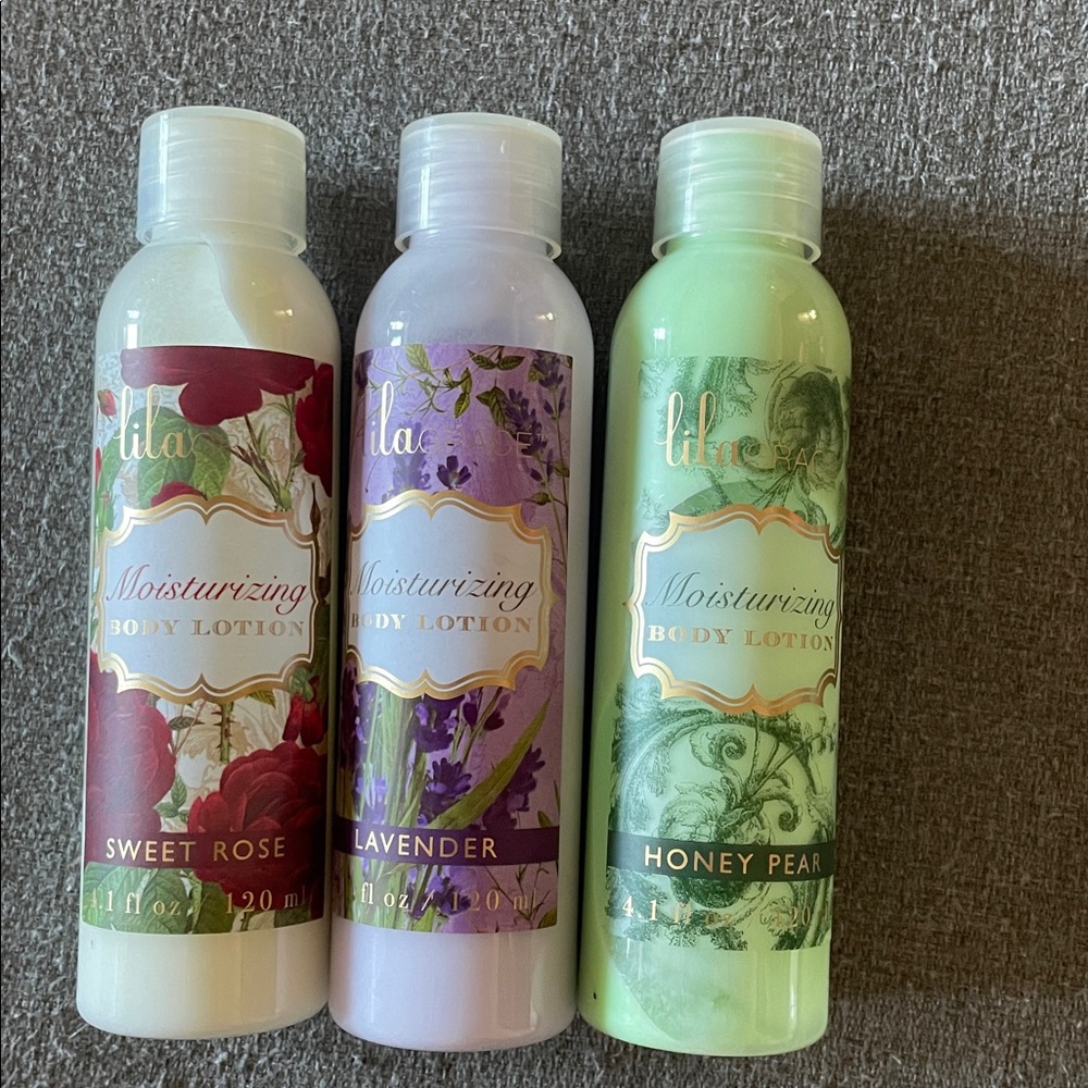 Lila Grace Lavender, Sweet Rose, and Honey Pear Moisturizing Lotion